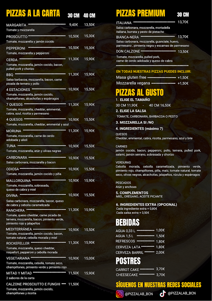 Pizzalab — Carta