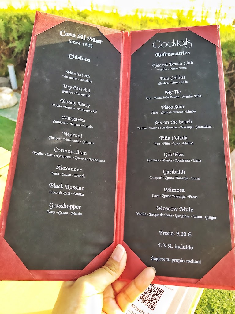 Ajedrez Beach Club - Casa al Mar — Carta