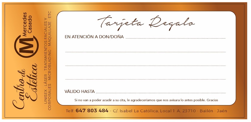 Centro de Estetica Mercedes Casado — Del propietario