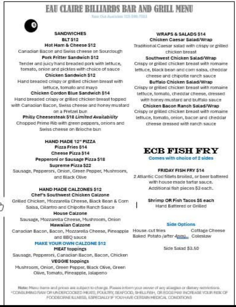  Eau Claire Billiards Bar & Grill