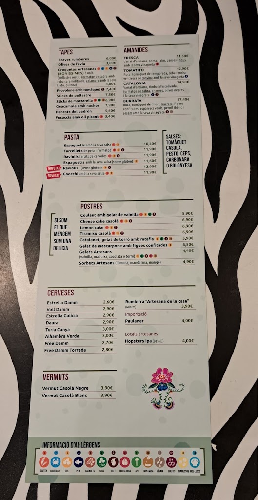 Pizzeria Rumbera — Carta