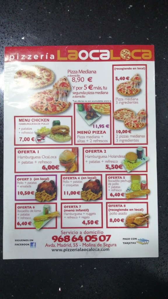 Pizzeria la Oca Loca — Carta