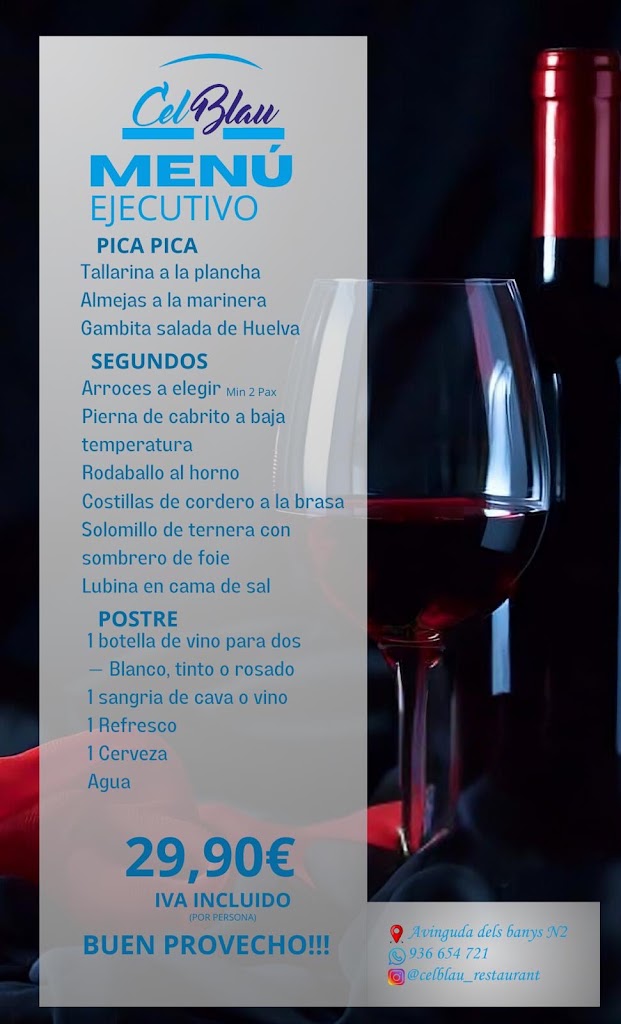 Restaurante Cel Blau — Carta