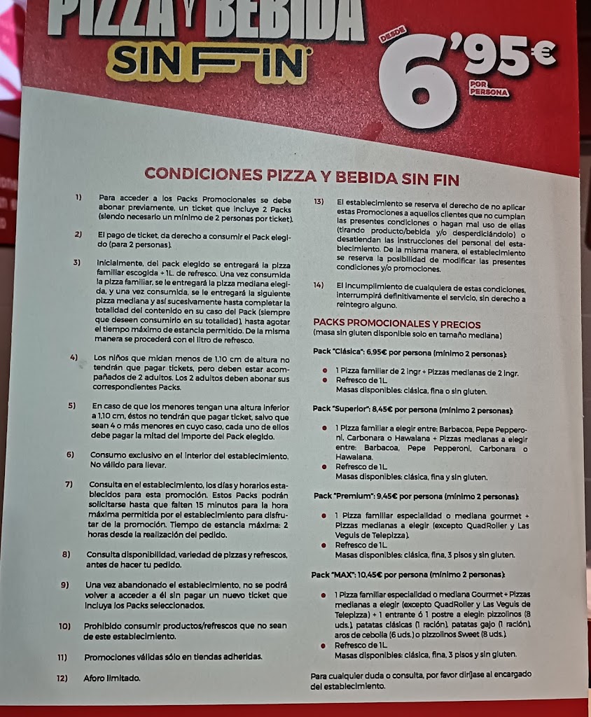 Telepizza Velez Malaga - Comida a Domicilio — Carta