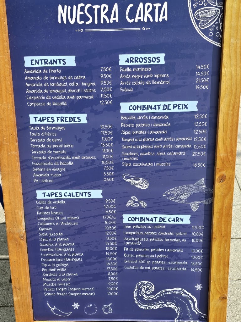 Restaurante Casa Del Mar — Carta