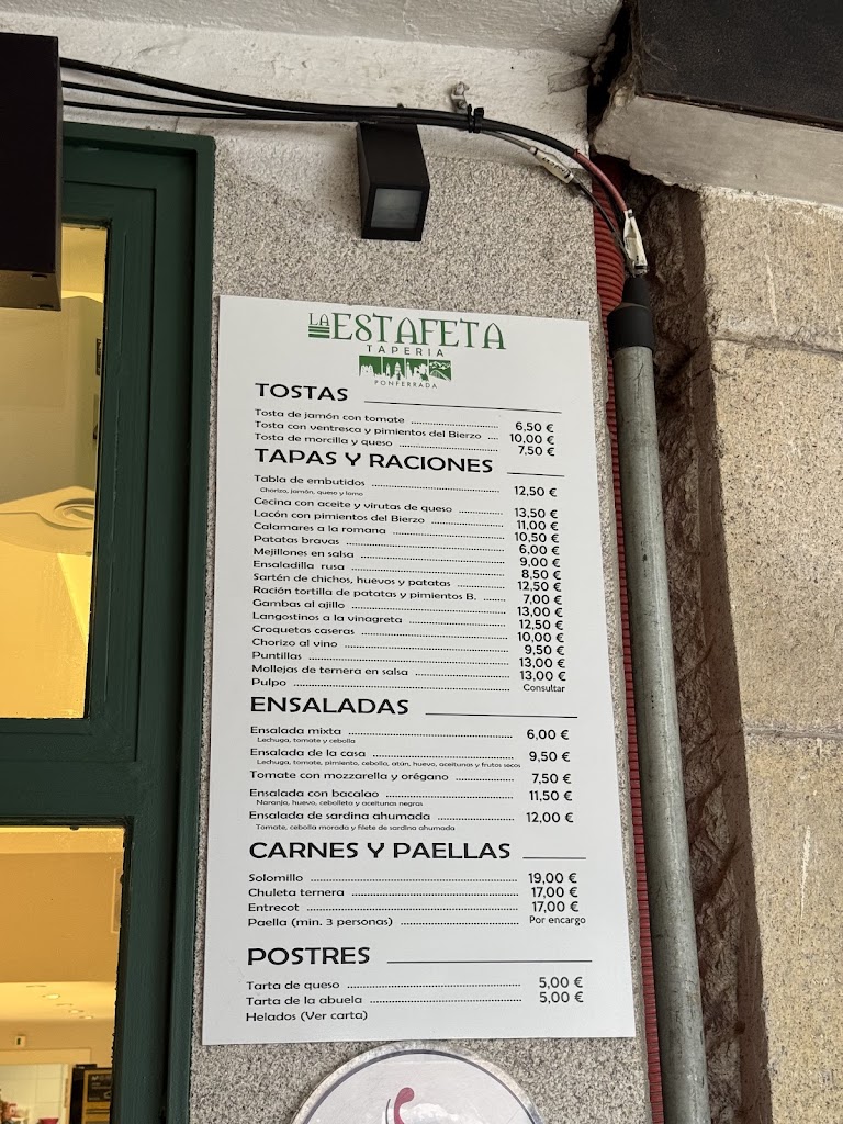 La Estafeta | Taperia, Bar y Restaurante — Carta