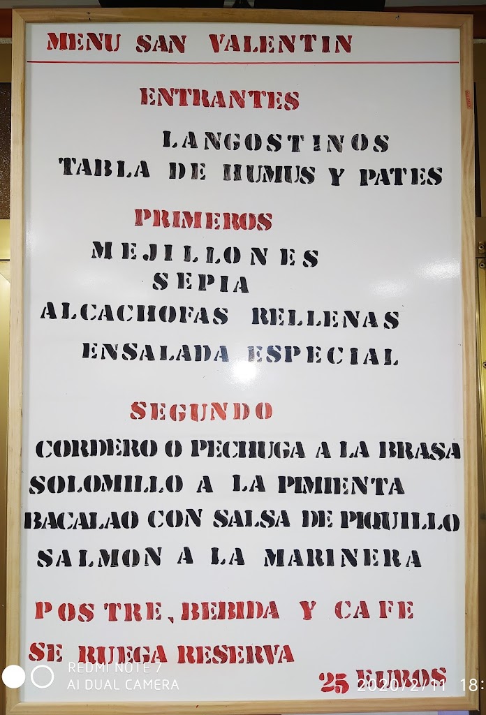 bar restaurante saez — Carta