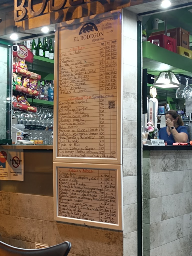 El bodegon d'joselito — Carta