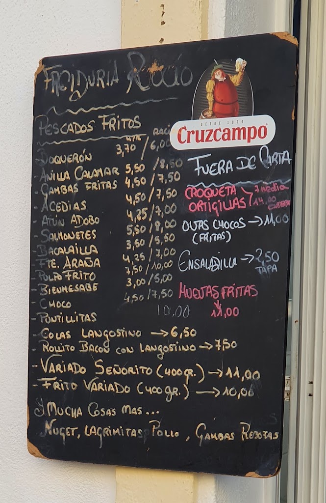 Freiduria Rocio Bar Pescaderia — Carta