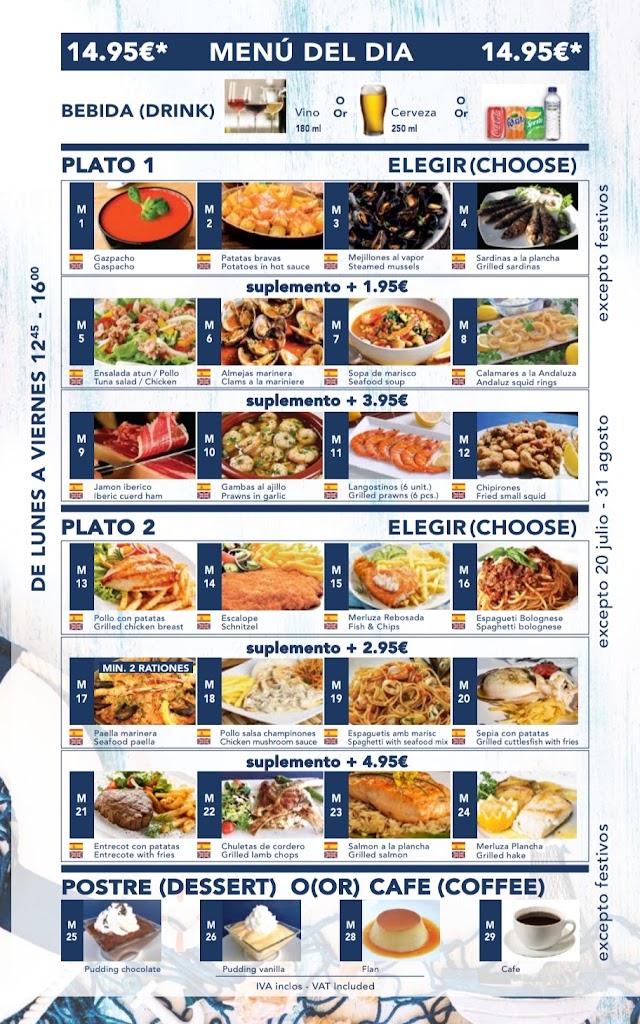Restaurante Els Pins — Carta