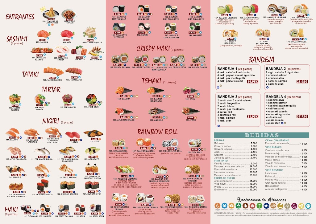 Restaurante MIFAN & SUSHI — Carta