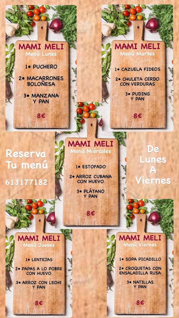 Mami Meli Comidas caseras — Carta