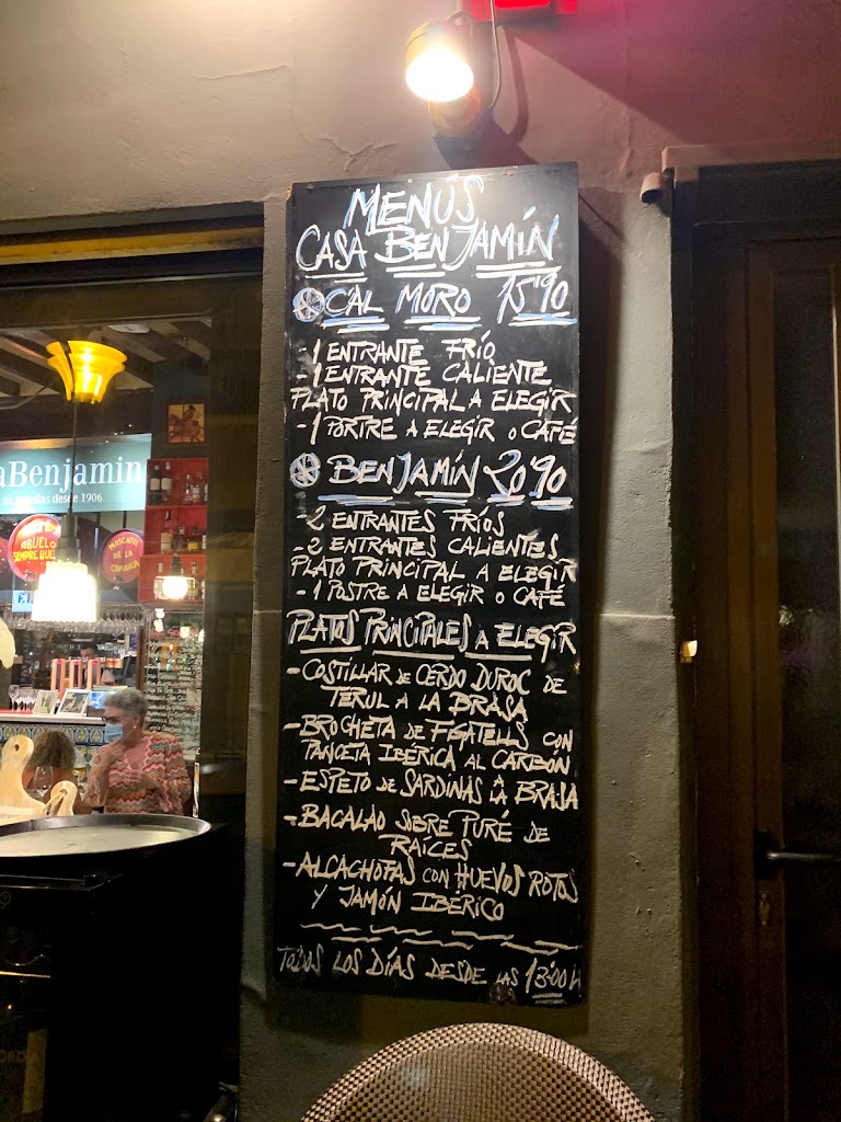Bodega Casa Benjamin — Carta