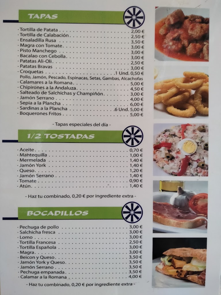Bar-Cafeteria Fortuna — Carta