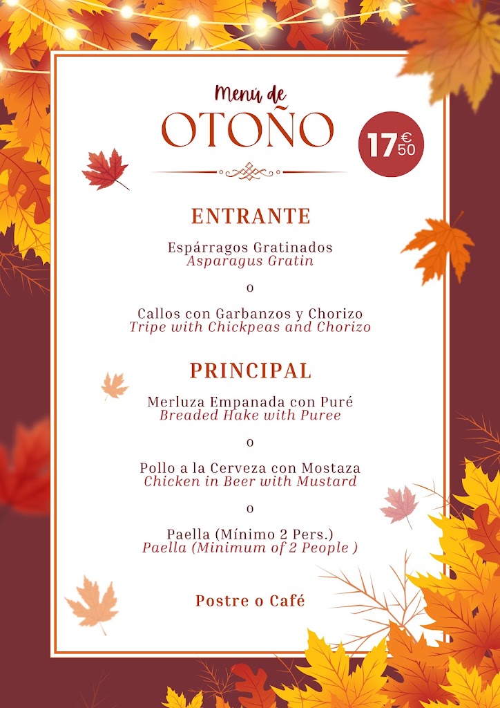 Nou Fornet Cafe — Carta