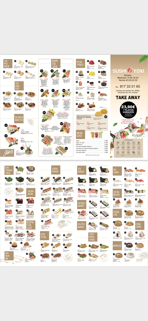 Sushi Yoxi — Carta