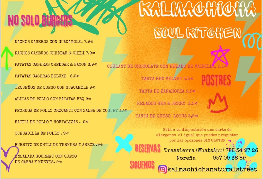Kalmachicha Soul Kitchen Estepona — Carta