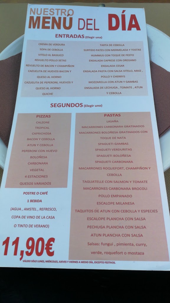 Bruno San Vicente Restaurante — Carta