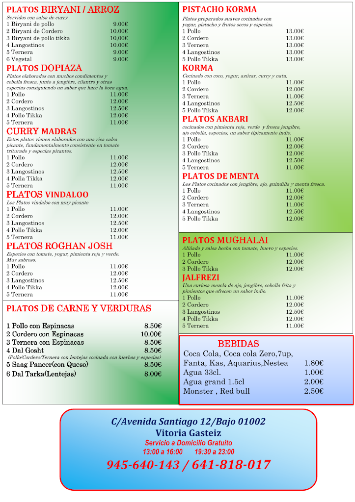 PAKWAAN RESTAURANTE INDIO Y Halal DONER KEBAB Taam Hll — Carta