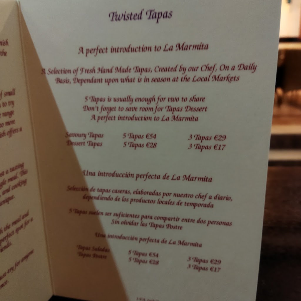 La Marmita — Carta