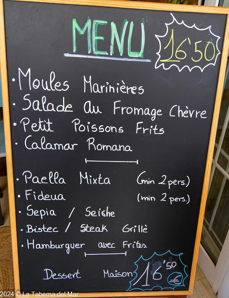La Taberna del Mar — Carta