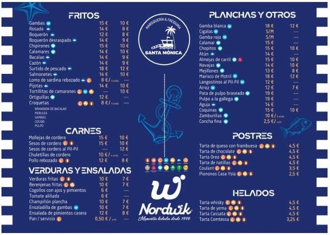 Freiduria Santa Monica — Carta