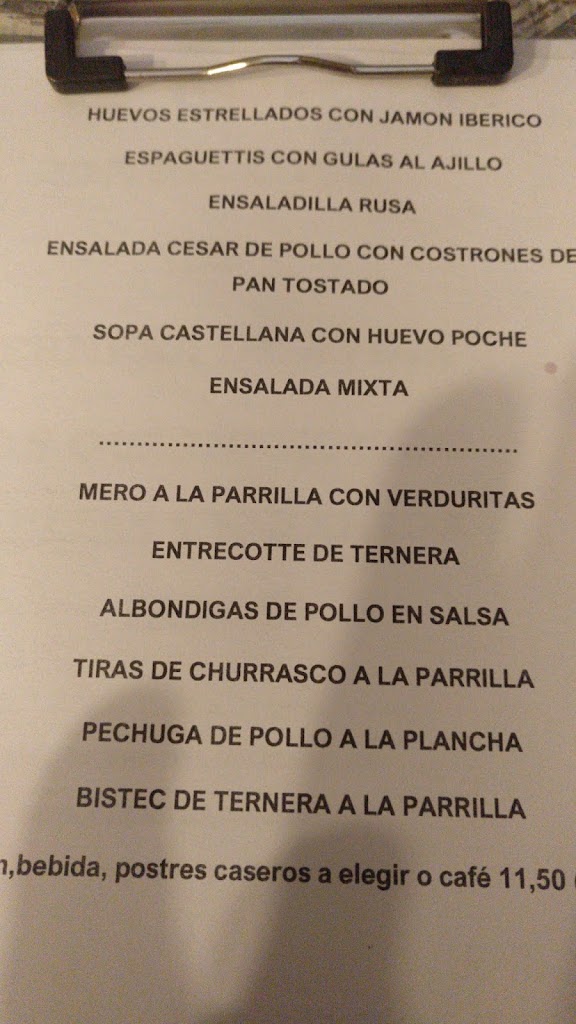 Restaurante El Figon de Pablo — Carta
