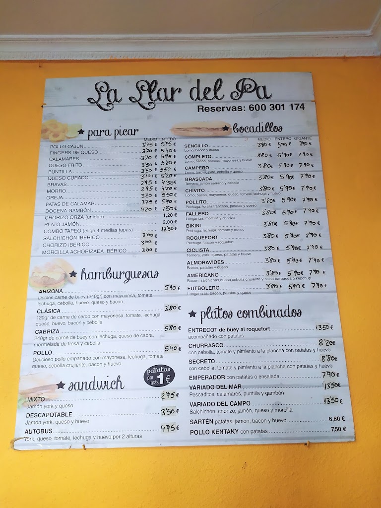 Restaurant La Llar del pa — Carta