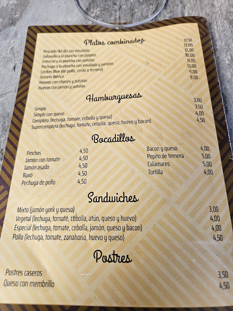 Cafeteria Barbantia — Carta