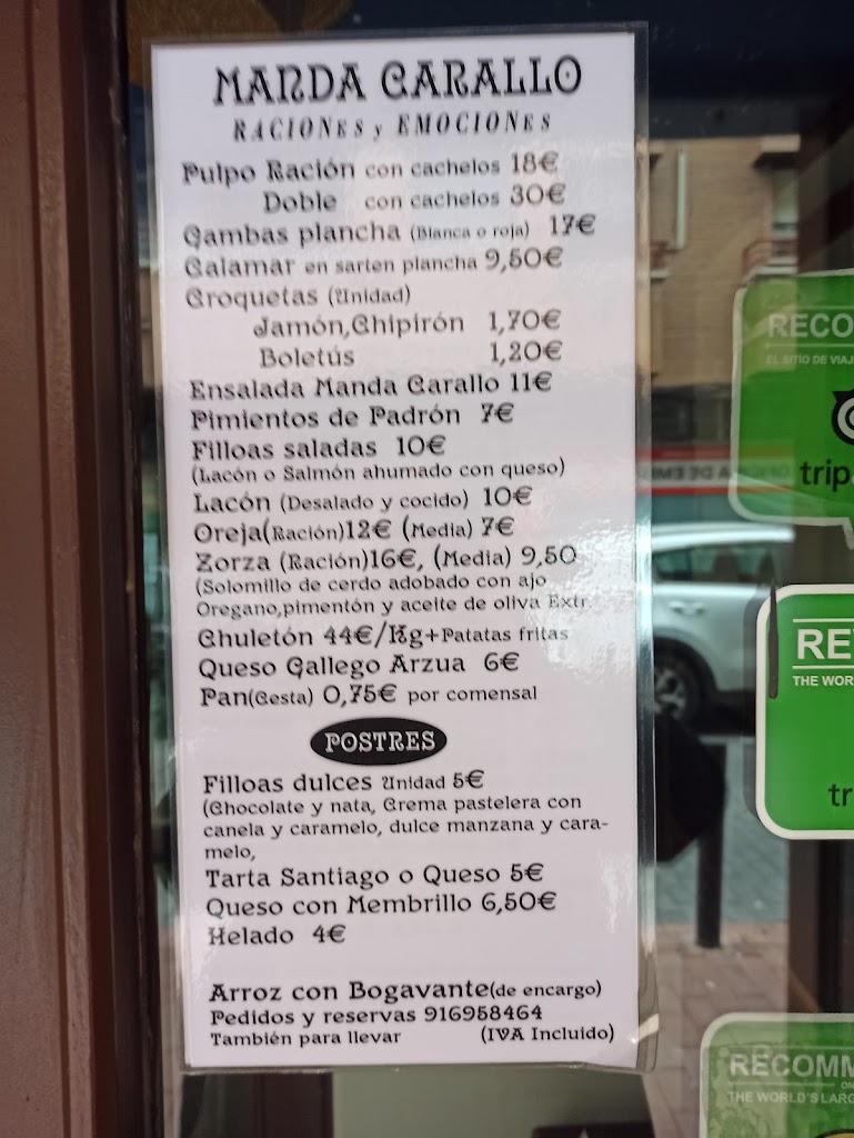 La Cosecha de Baco — Carta