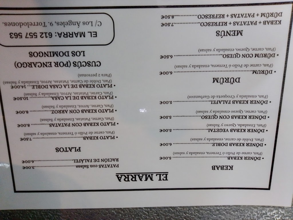 Kebab torrelodones Marrakech — Carta