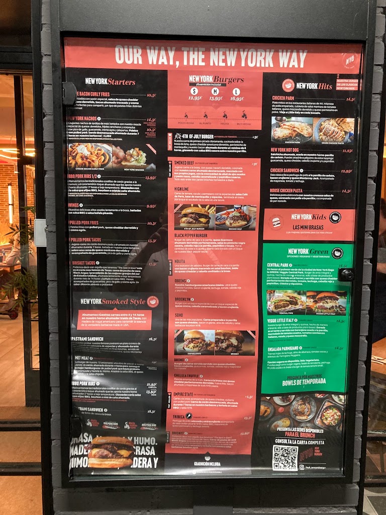 New York Burger, C.C. La Estacion - Pozuelo — Carta