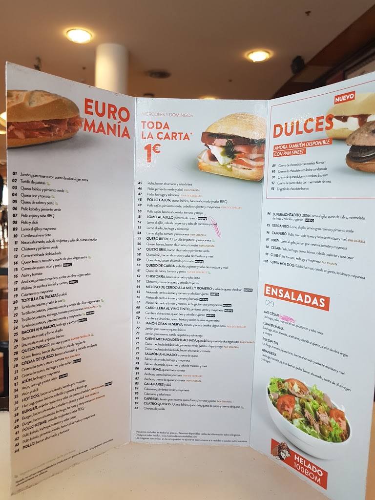 100 Montaditos Leioa Peruri — Carta