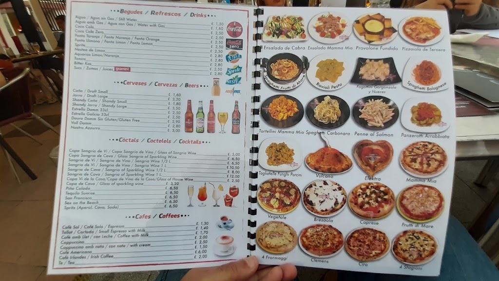 Mamma Mia Pizzeria Calella — Carta
