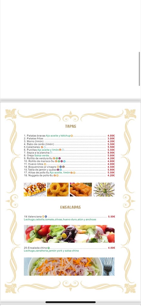 Bar rollet — Carta