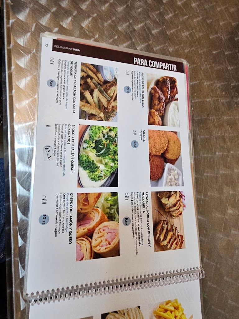 Restaurante MIKA — Carta