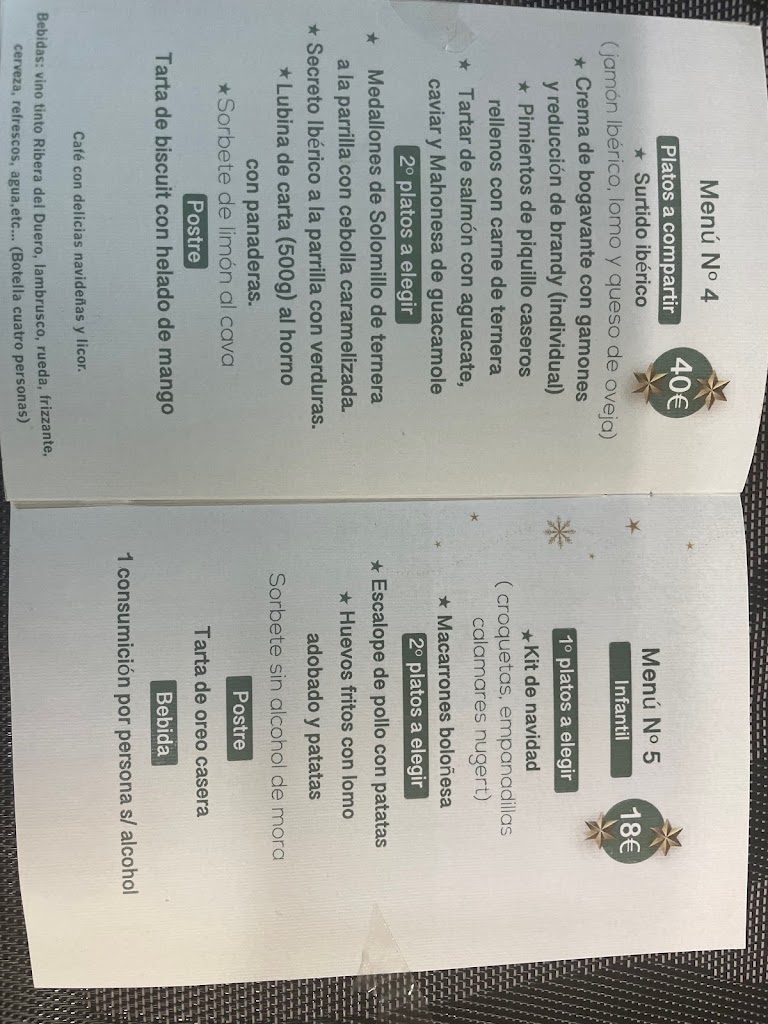 Restaurante Asador Alcala 2 — Carta