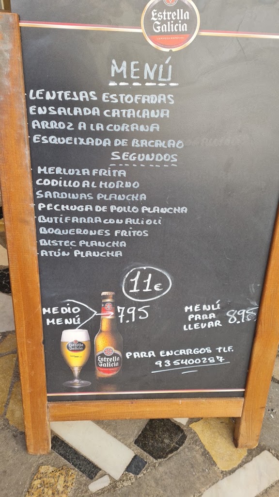 Bar Restaurante Canoeva — Carta