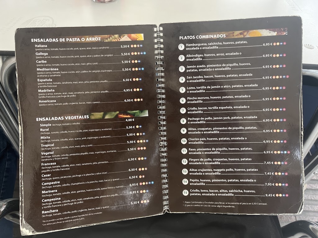 Cafe Bar O Rural — Carta