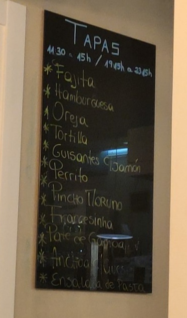 Taperia O'porron — Carta