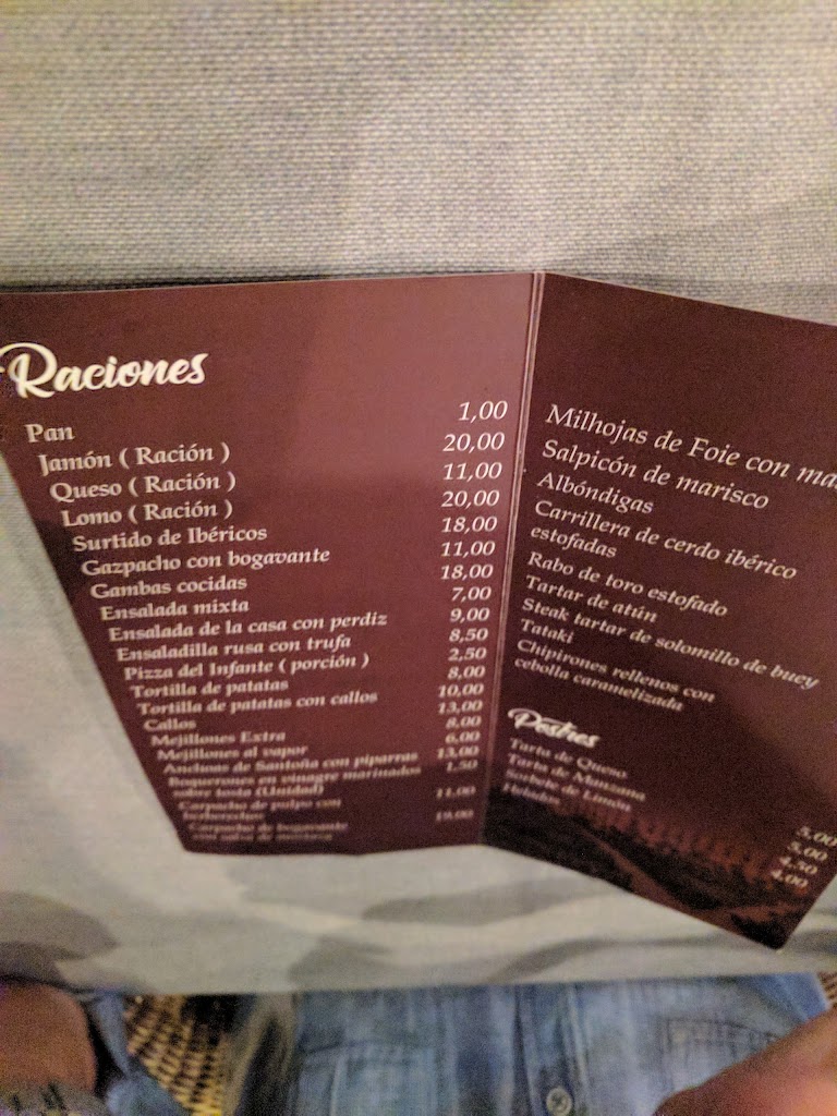 La Terraza del Palacio — Carta