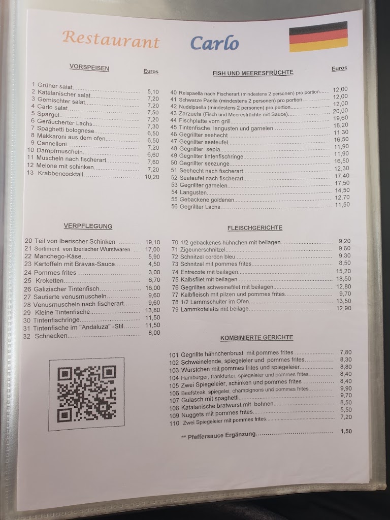 Bar Restaurant Carlo — Carta