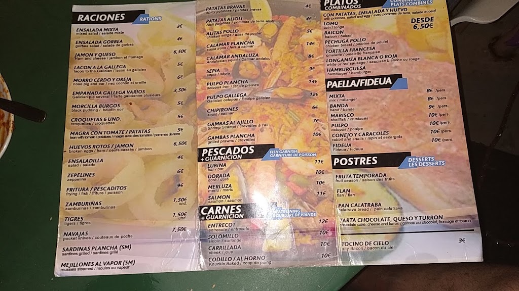 Bar-Restaurante Gorbea — Carta
