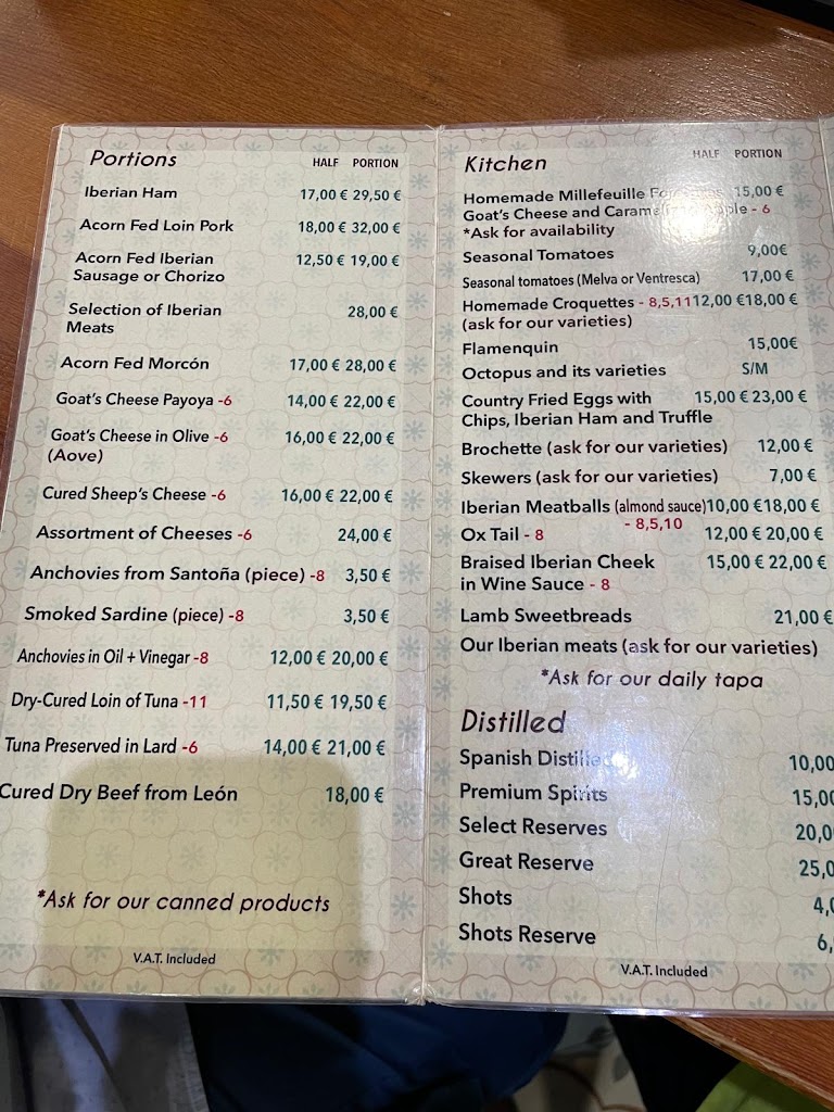 La Abaceria de David — Carta