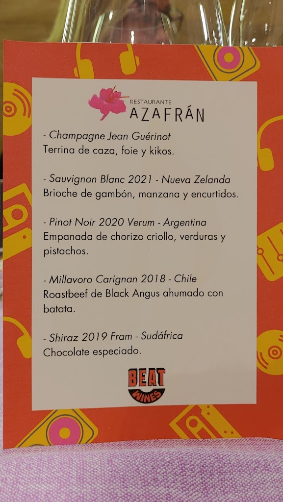 Restaurante Azafran — Carta