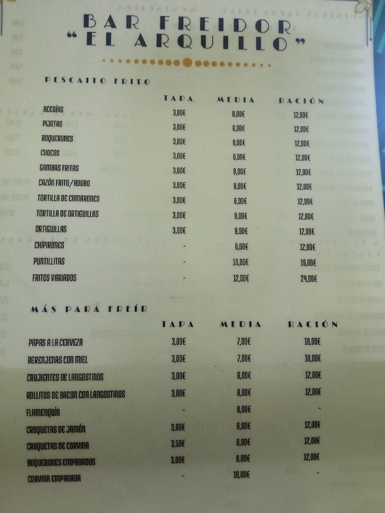Taberna Descalzas — Carta