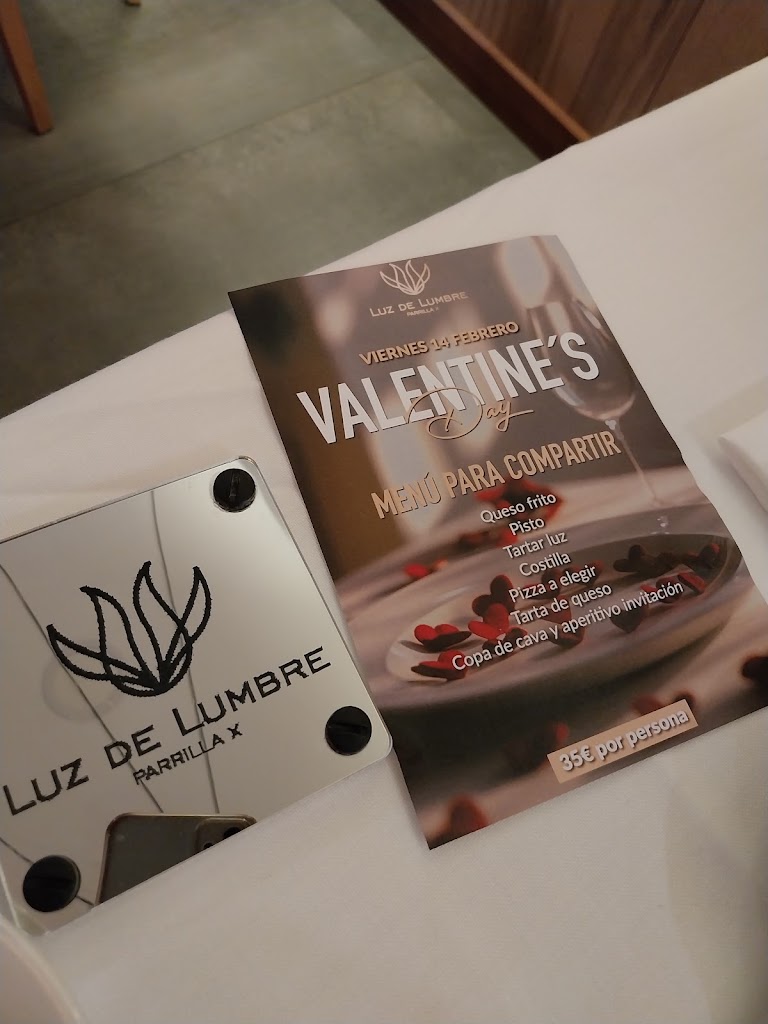 Restaurante Luz de Lumbre — Carta