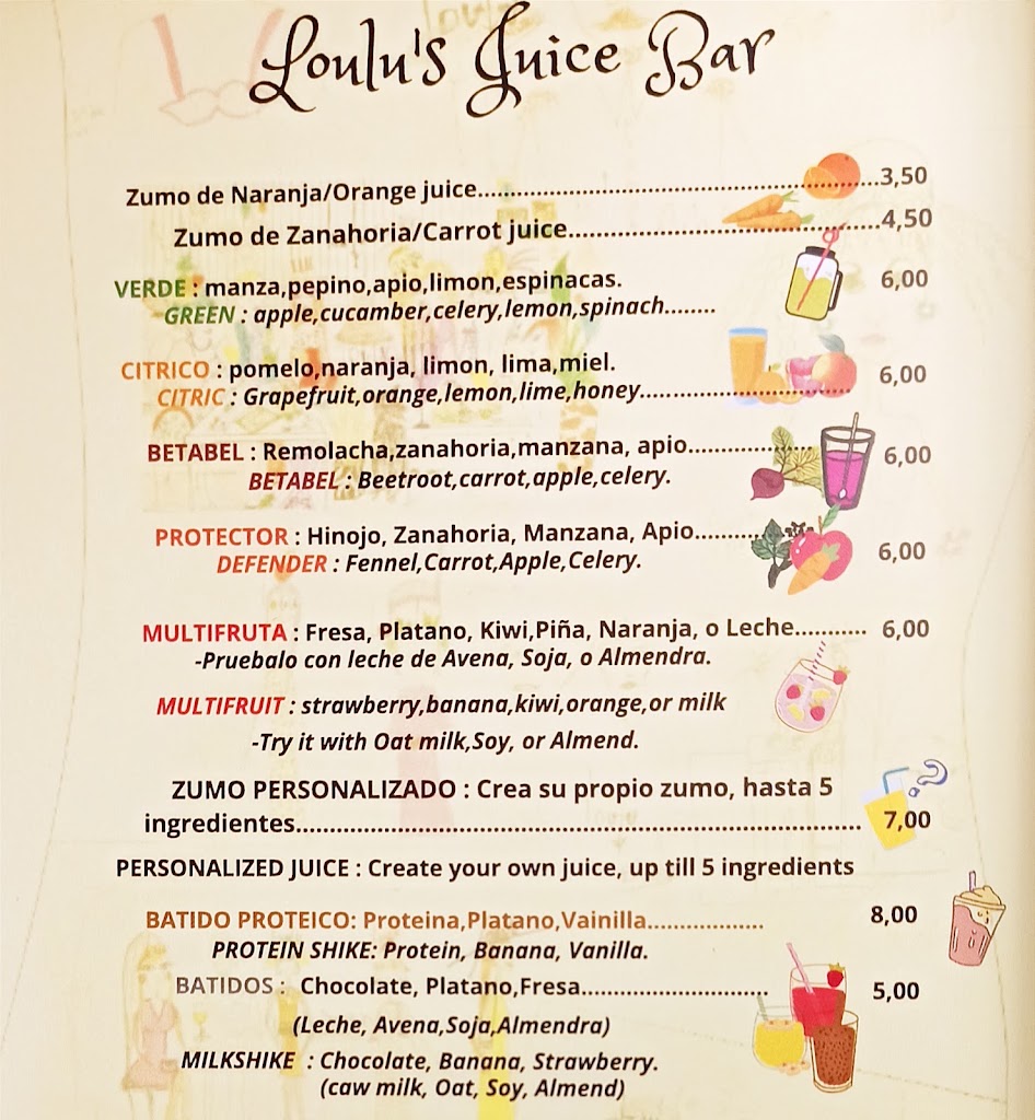 Loulu Bistro — Carta
