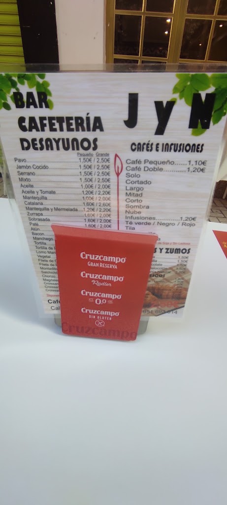 BAR CAFETERIA LOS HERMANOS — Carta