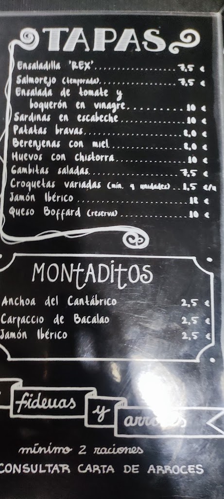 REX Tapas y Vinos — Carta